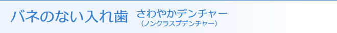 バネのない入れ歯 さわやかデンチャー(ノンクラスプデンチャー)